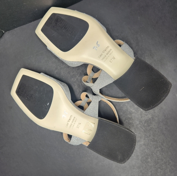Ron White Dress Sandals 7 Silver Glitter Beverly Wedding Made Italy New $495 - Picture 13 of 15